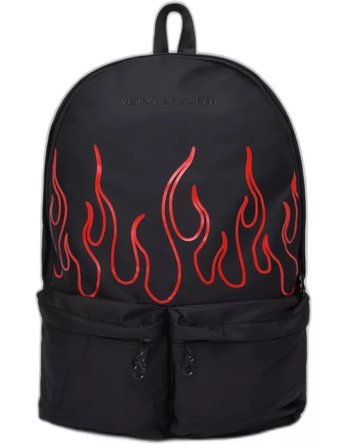 VISION OF SUPER Black Nylon Flame Backpack