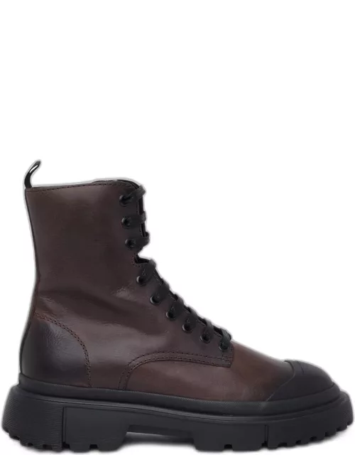 HOGAN Marroni Leather Boot