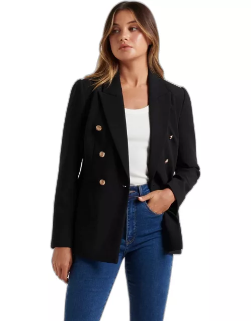 Forever New Women's Milly Button Blazer Jacket in Black