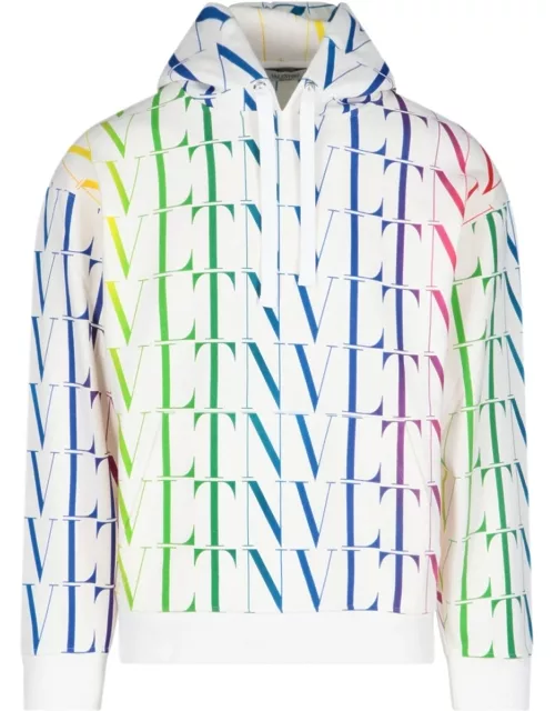 Valentino Multicoloured All-Over Logo Hoodie