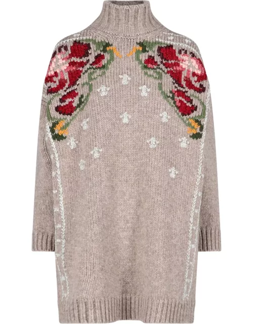 Golden Goose Floral Inlay Maxi Sweater