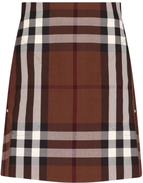 Burberry Tartan Pattern Skirt