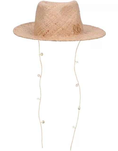 Ruslan Baginskiy Straw Hat With Pendant