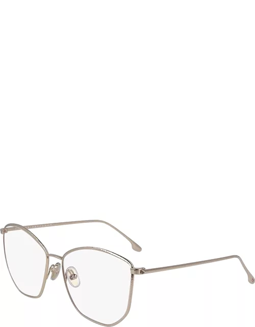 Victoria Beckham Pale Gold-tone Oval-frame Optical Glasse