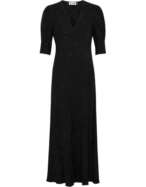 Rixo Zadie Jacquard Woven Maxi Dress - Black - 16 (UK 16 / XL)
