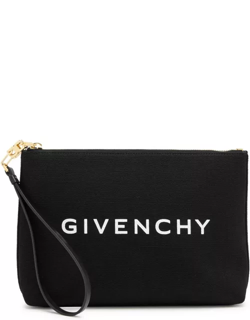Givenchy Travel Logo Canvas Pouch - Black