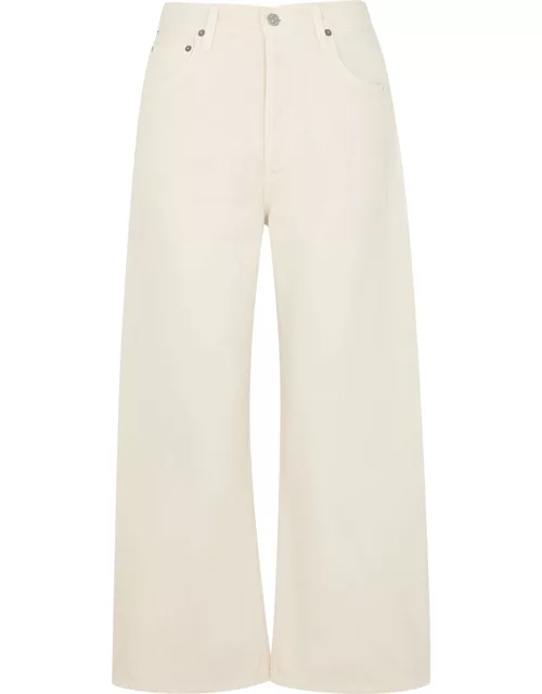 Citizens Of Humanity Gaucho Cream Cropped Wide-leg Jeans