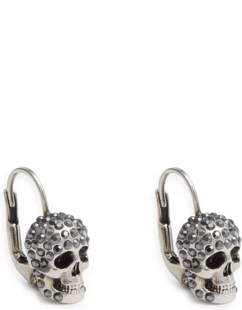 Alexander Mcqueen Skull-embellished Hoop Earrings - Silver