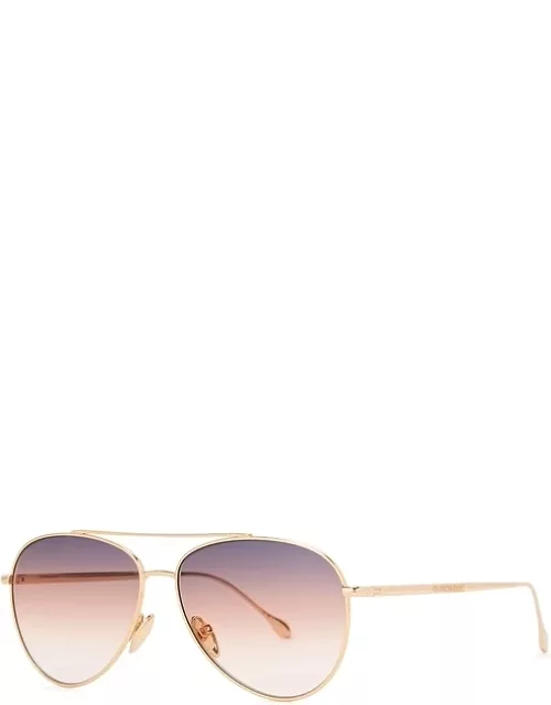 Isabel Marant Gold-tone Aviator-style Sunglasses - One