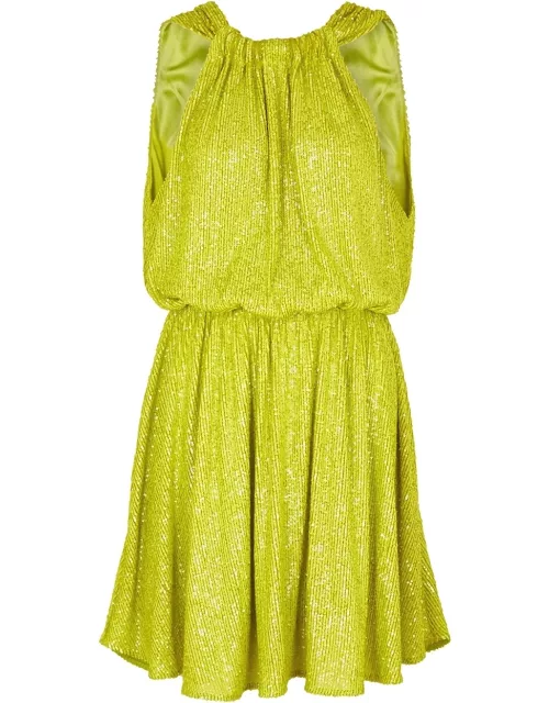 IN The Mood For Love Belle Vie Lime Sequin Mini Dress