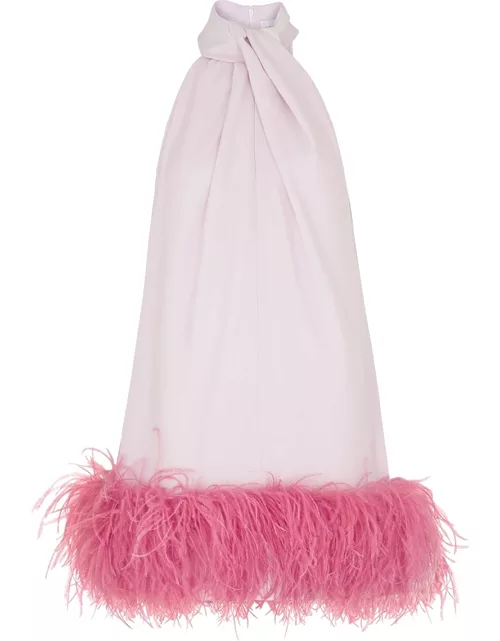 16ARLINGTON Cynthia Lilac Feather-trimmed Mini Dress - Light Pink