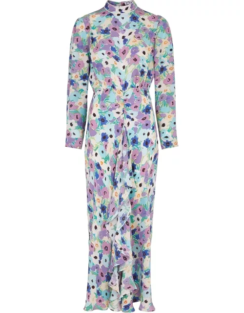 Rixo Dani Floral-print Silk Maxi Dress - Lilac