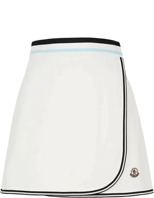 Moncler Wrap-effect Cotton Mini Skirt - Cream - XS (UK 8 / XS)
