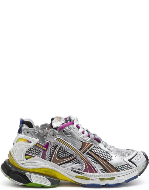 Balenciaga Runner Distressed Panelled Mesh Sneakers - White - 45 (IT45 / UK11)