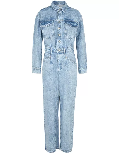 Free People Touch The Sky Straight-leg Denim Jumpsuit