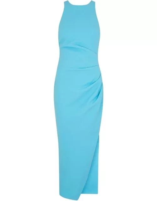 Misha Marjorie Blue Ruched Midi Dress - Bright Blue