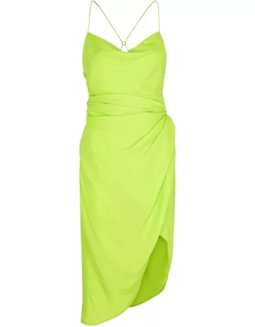 GAUGE81 Shiroi Green Ruched Silk Midi Dress