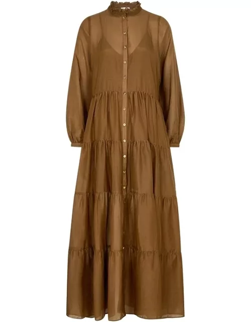 Bird & Knoll James Brown Cotton-blend Maxi Dress