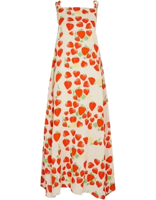 Helmstedt Strawberry-print Maxi Dress - White And Red