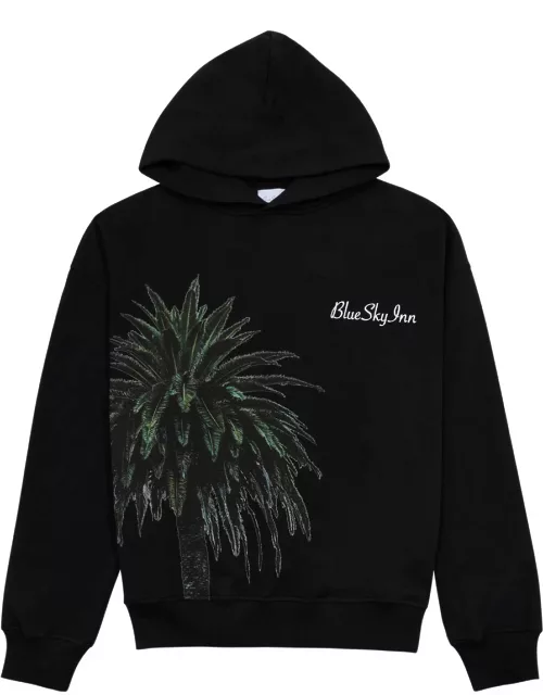 Blue Sky Inn Royal Palm Hooded Cotton Sweatshirt - Black