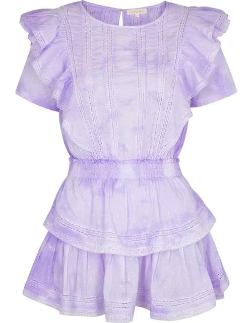 LoveShackFancy Natasha Lilac Cotton Mini Dress - Violet