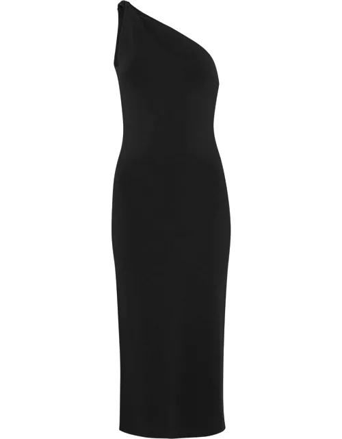 Galvan Persephone Black Stretch-knit Midi Dress