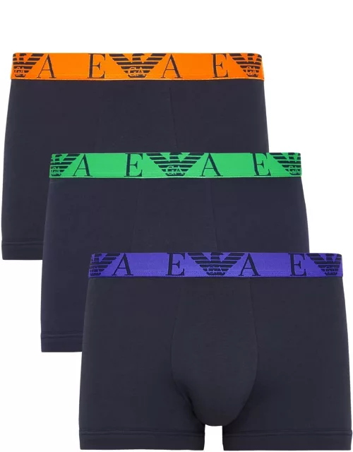 Armani Stretch-cotton Trunks - set of Three - Multicoloured