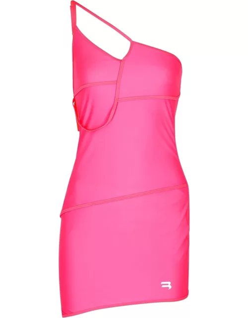 Balenciaga Pink One-shoulder Stretch-jersey Mini Dress