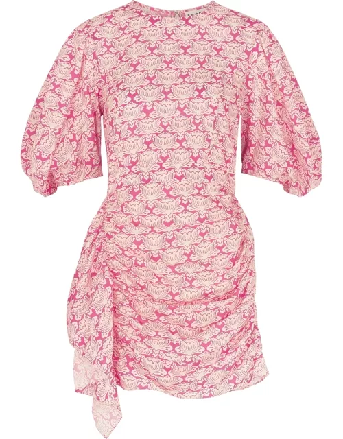 Rhode Pia Pink Printed Cotton Mini Dress