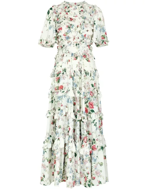 Needle & Thread Floral Fantasy Printed Ruffled Maxi Dress - Multicoloured - 14 (UK14 / L)