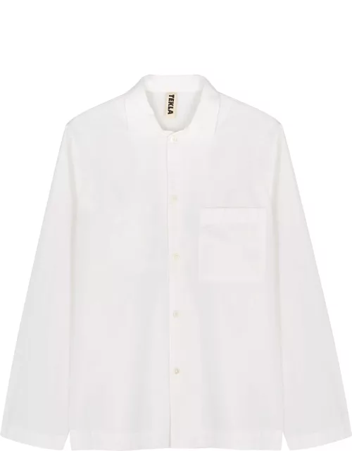 Tekla Unisex White Poplin Pyjama Shirt