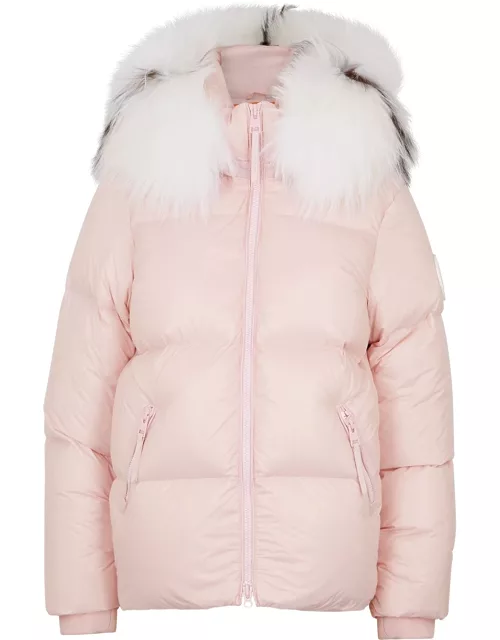Arctic Army Pink Fur-trimmed Quilted Shell Jacket - Light Pink