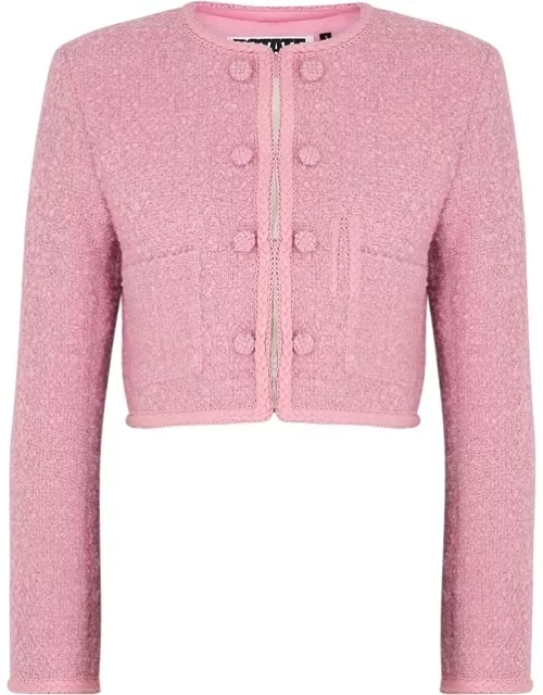 ROTATE Birger Christensen Mie Pink Cropped Bouclé Jacket - 6