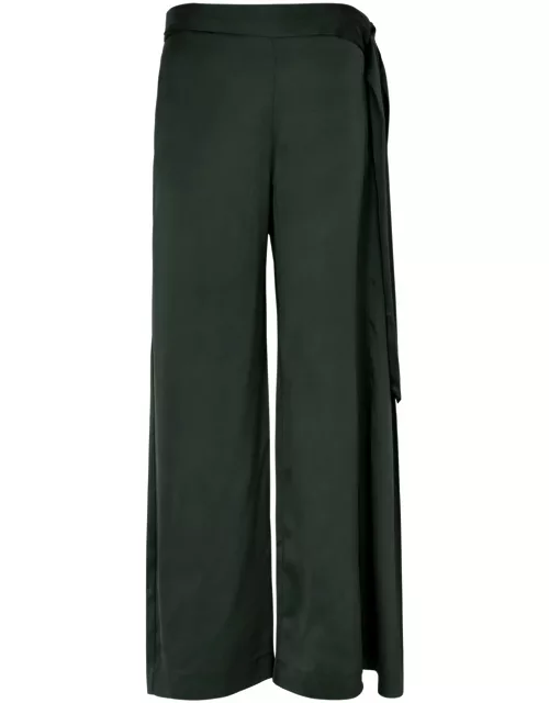 Stine Goya Gracie Wide-leg Satin Trousers - Black - XL (UK16 / XL)