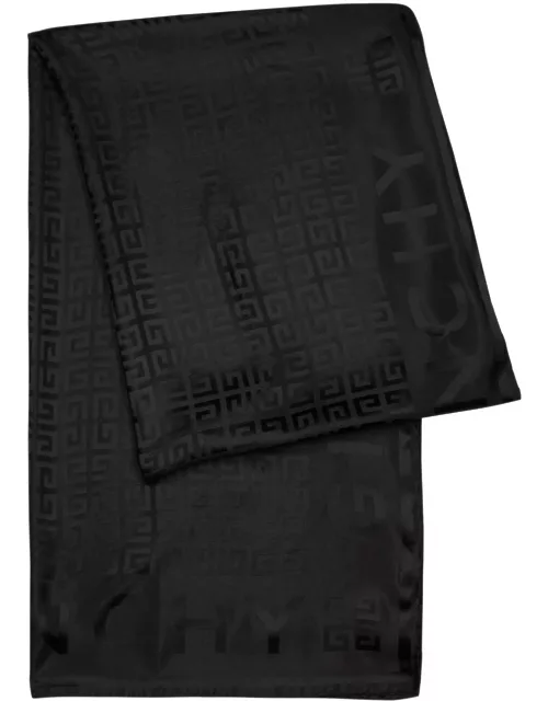 Givenchy Logo-jacquard Silk Scarf - Black
