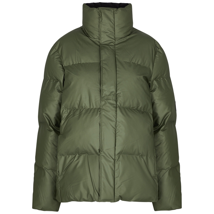 Rains Quilted Rubberised Jacket - DARK GREEN - XS
