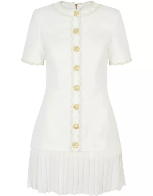 Rebecca Vallance Clarisse Bouclé Cotton-blend Mini Dress - Ivory - 14 (UK14 / L)