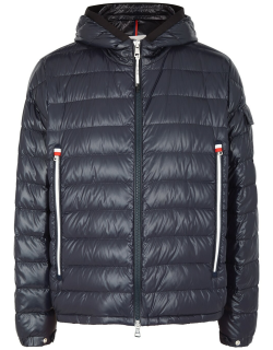 Moncler Galion Navy Hooded Quilted Shell Jacket
