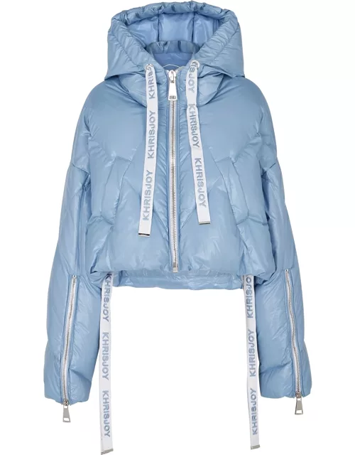 KhrisJoy Blue Quilted Cropped Shell Jacket - Light Blue