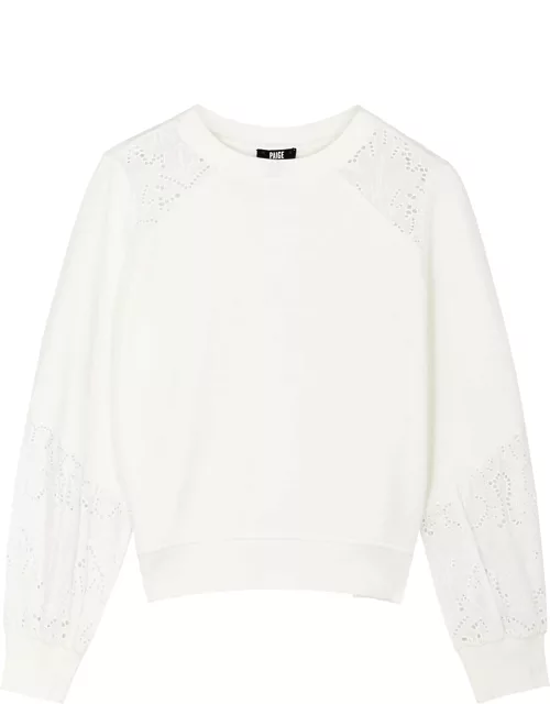 Paige Vivi Ivory Panelled Cotton Sweatshirt