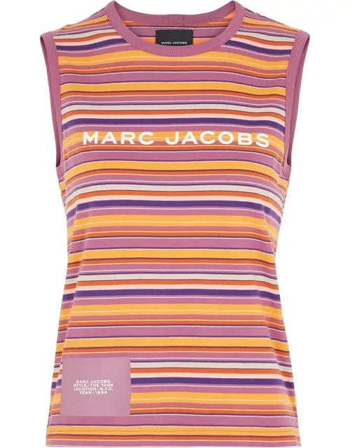 Marc Jacobs The Tank Striped Logo Cotton Top - Purple