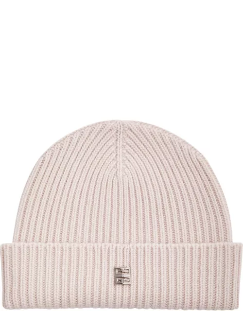 Givenchy Ribbed Logo Wool-blend Beanie - Light Pink