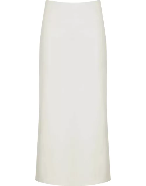 Alice + Olivia Maeve Faux Leather Midi Skirt - Off White - 8 (UK12 / M)