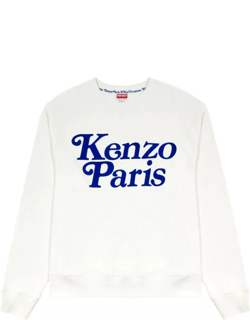 Kenzo Logo-appliquéd Cotton Sweatshirt - Off White