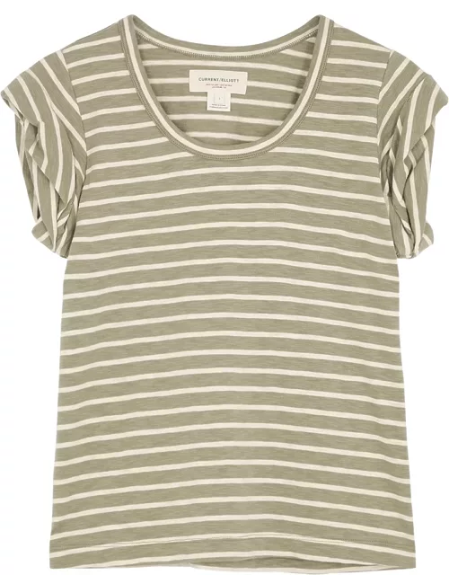 Current/Elliott The Culver Striped Cotton T-shirt - Green