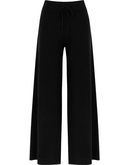 Lisa Yang Sofi Black Wide-leg Cashmere Trousers