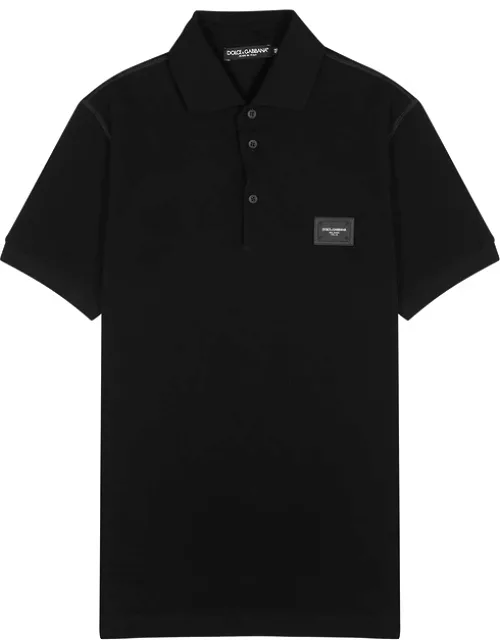 Dolce & Gabbana Black Piqué Cotton Polo Shirt