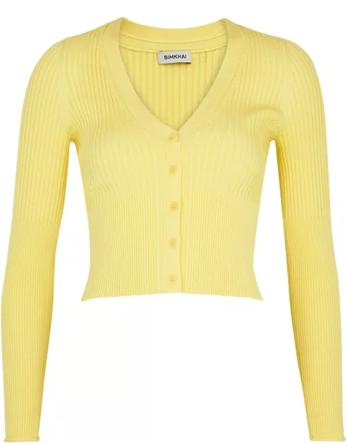 Jonathan Simkhai Ailany Ribbed-knit Cardigan - Yellow - XS (UK6 / XS)