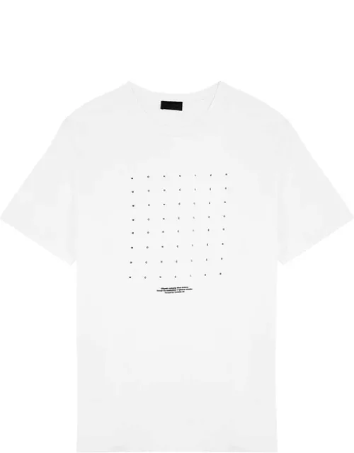 Moncler White Printed Cotton T-shirt, t-shirt, white, cotton, printed