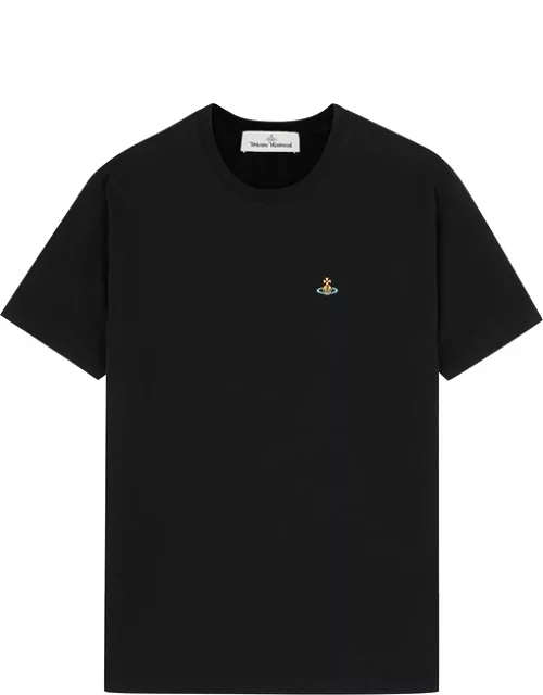 Vivienne Westwood Black Orb-embroidered Cotton T-shirt